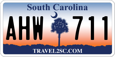 SC license plate AHW711