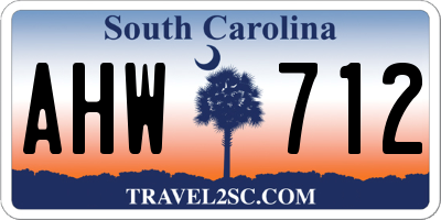 SC license plate AHW712