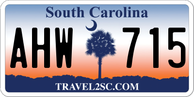 SC license plate AHW715