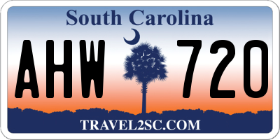 SC license plate AHW720