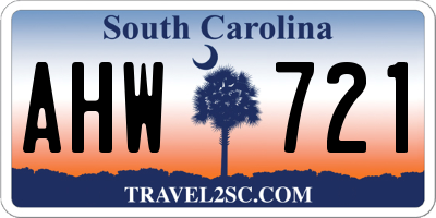 SC license plate AHW721