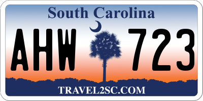 SC license plate AHW723