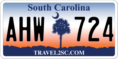 SC license plate AHW724