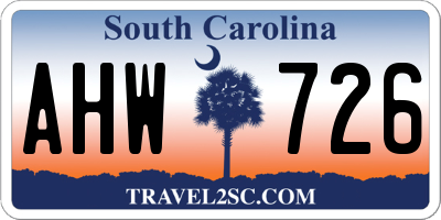 SC license plate AHW726