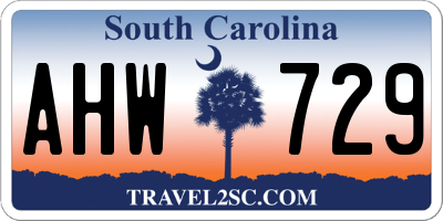 SC license plate AHW729