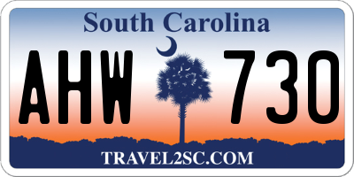 SC license plate AHW730