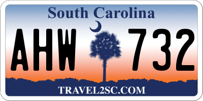 SC license plate AHW732
