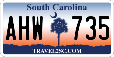 SC license plate AHW735