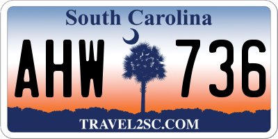 SC license plate AHW736