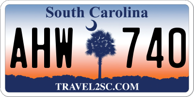 SC license plate AHW740