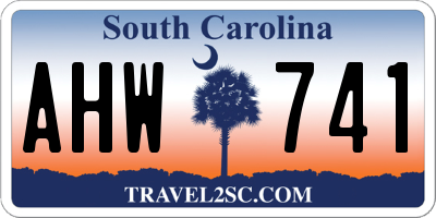 SC license plate AHW741