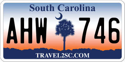 SC license plate AHW746