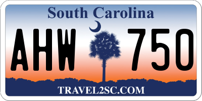 SC license plate AHW750