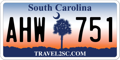 SC license plate AHW751