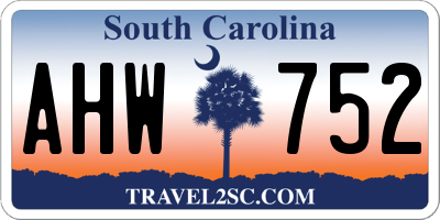 SC license plate AHW752