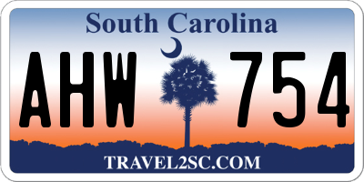 SC license plate AHW754