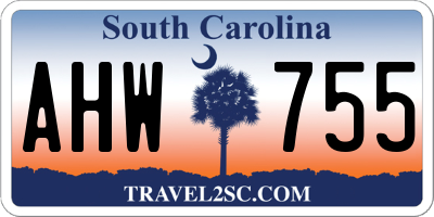 SC license plate AHW755