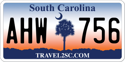 SC license plate AHW756