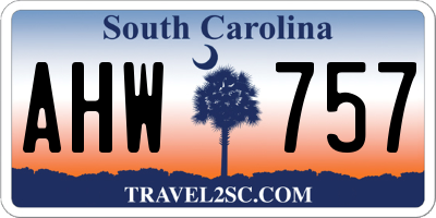 SC license plate AHW757
