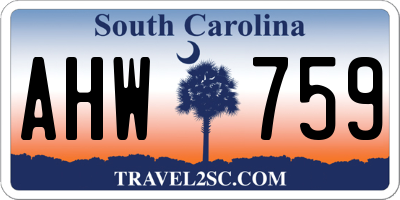 SC license plate AHW759