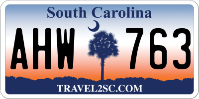 SC license plate AHW763