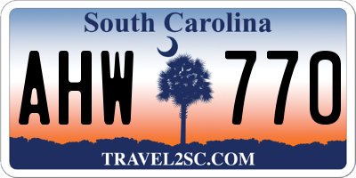 SC license plate AHW770