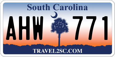 SC license plate AHW771