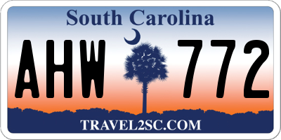 SC license plate AHW772