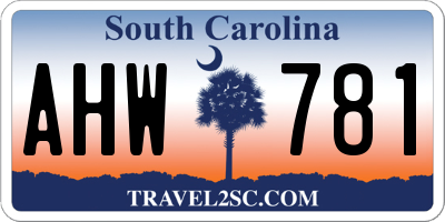 SC license plate AHW781
