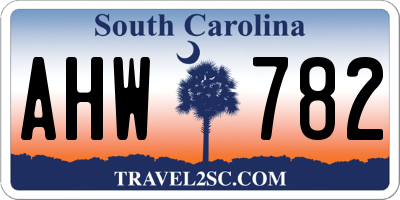 SC license plate AHW782