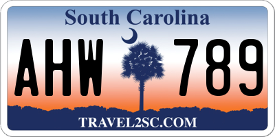 SC license plate AHW789