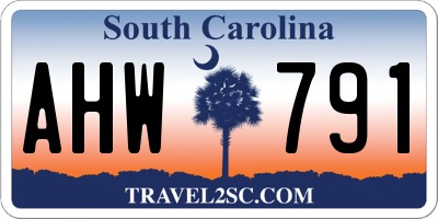 SC license plate AHW791