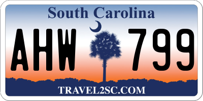SC license plate AHW799