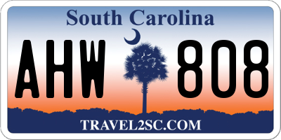 SC license plate AHW808