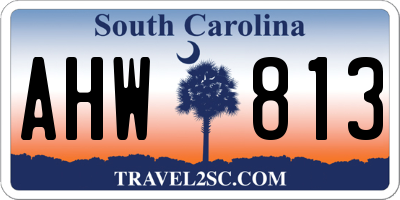 SC license plate AHW813