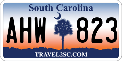 SC license plate AHW823