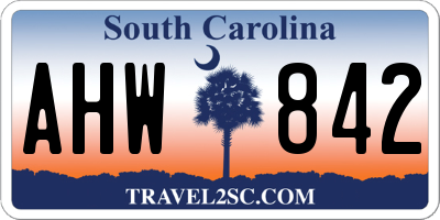SC license plate AHW842
