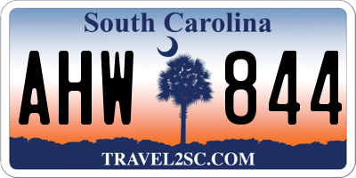 SC license plate AHW844