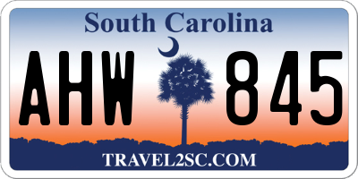 SC license plate AHW845