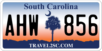 SC license plate AHW856