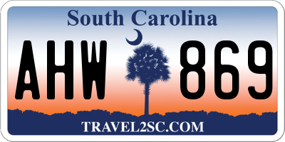 SC license plate AHW869