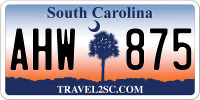 SC license plate AHW875