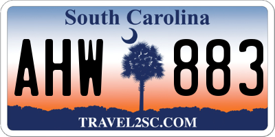 SC license plate AHW883