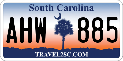 SC license plate AHW885