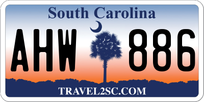 SC license plate AHW886