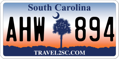 SC license plate AHW894