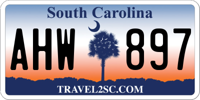 SC license plate AHW897