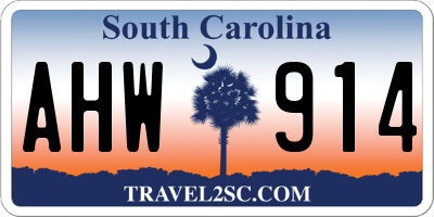 SC license plate AHW914