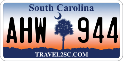 SC license plate AHW944