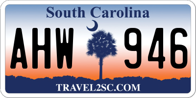 SC license plate AHW946